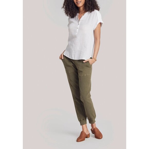 Faherty Dream Cotton Gauze Desmond Top White Size M Boho Coastal - Picture 2 of 10